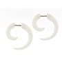 White acrylic fake spiral plugs - 16g wire stud, 4g fake plug - sold as a pair