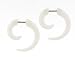 White acrylic fake spiral plugs - 16g wire stud, 4g fake plug - sold as a pair