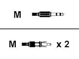 APC 36026-6 6FT 3.5MM Stereo Male to 2 RCA Male Moulded Audio Adapter Cable