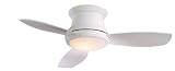 Minka-Aire Fans F518-WH 44" Concept II Contemporary Flush Mount White Ceiling Fan w/ Light & Remote