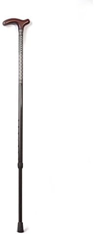 Walk with Light LED SMART CANE - Wood Handle and Black Carbon Fiber with LED Light LS-10B, Made in KOREA