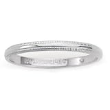 10K White Gold 2mm Domed Milgrain Traditional Fit Wedding Band Ring (Sizes 4 to 8). BENCHMARK - Lifetime Warranty - Lifetime Warranty