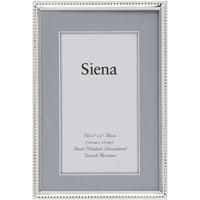 Tizo Design Siena Bead Narrow Border Collection 4x6" Frame - Silver Plated