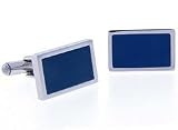 Stainless Steel Blue Inlay Cufflinks