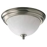 Progress Lighting 2-Light Close-to-Ceiling Pendant with Alabaster Glass - P3872 / P3872-09 - colo/P3