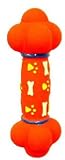 Vo-Toys Latex Stuffed Colorful Dumbbell Dog Toy