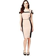 Colour Block Bodycon Peplum Dress