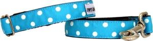 Owen & Olivia Designer Dog Leash - Caribbean Blue & White Dots 4 ft