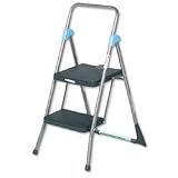 Cosco 11829GGB Commercial Steel Folding Step Stool, 2-Step, Gray