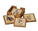 COWGIRL western VINTAGE cedar WOOD COASTERS Set 4