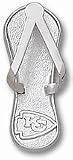 Kansas City Chiefs 1" Flip Flop Pendant - Sterling Silver Jewelry