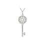 1/2 Carat Diamond Sterling Silver Key Pendant w/ Chain