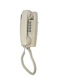 Cortelco 255409 Vba 20m Traditional Mini Wall Phone Volume Ivory Tone Dial Single Gong Ringer