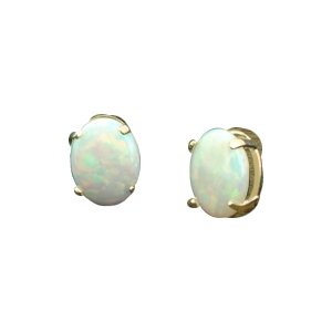 Jewelry: 14K 2.00 CTW Oval Opal Stud Earrings