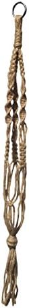 Plant Hanger Macrame Jute Brown Large 3 Leg Arms 36 Inch Heavy Duty Patio Balcony Deck Ceiling For Round Pots Indoor Outdoor Decorative Plants Hanging Basket 3L-36M