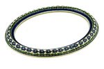 Polish Pottery Frame Mirror (0.79in.H x 11.14in.W x 13.58in.L) Traditional Pattern - H3325B