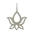 Tiny Lotus Flower Pendant or Charm in Sterling Silver, #8429