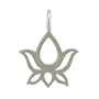 Tiny Lotus Flower Pendant or Charm in Sterling Silver, #8429
