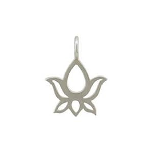 Buy Tiny Lotus Flower Pendant or Charm in Sterling Silver, #8429 by Taos Trading Pendants