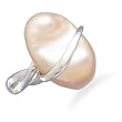 18K White Gold Ring Featuring a Cultured Freshwater Baroque Pearl