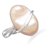 18K White Gold Ring Featuring a Cultured Freshwater Baroque Pearl