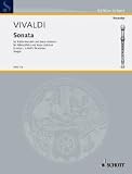 Sonate d-Moll: RV Anh - 69 - Alt-Blockfl&ouml;te und Basso continuo; Violoncello ad lib. - (Edition Schott) - 