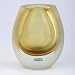 Hand Blown Amber Multicolor Sommerso Art Glass Vase 9\