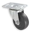Industrial Grade 1UHT5 Swivel Caster, 3 In, 100 Lb, All Rubber