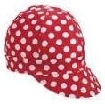 Kromer Soft Brim Caps - Red With White Dots - 7 7/8