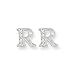 Sterling Silver CZ Stud Initial Earrings (Please email your required letter)