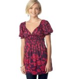 Miss Chievous Puffy-Sleeve Floral Top