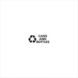 Cans and Bottles Recycling Decal Color: Black