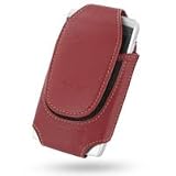 Pdair Universal Leather Pouch Case (Xtra Large - Red) for Motorola Q/Motorola Q Pro