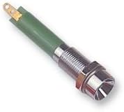 CML INNOVATIVE TECHNOLOGIES 19030351 LED Panel Mount Indicator, Satin Chrome Bezel, Green, 6 mm, 24 VDC, 15 mA, 6 mcd, IP40 (100 pieces)