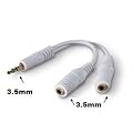 WHITE HEADPHONE EARPHONE SPLITTER Y CABLE 3.5mm