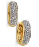 Review   / 1/2ctw Pave Diamond Huggie Hoops