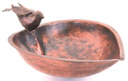 Achla Antique Brass Heart Shaped Bird Bath 9 Diameter