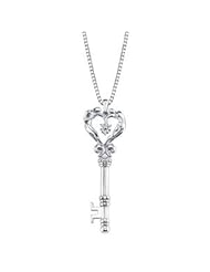 Universal Love® Key Design Heart Pendant Sterling Silver 85540