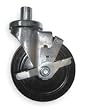 Storelogic 1ZTJ2 Rubber Swivel Caster, 5 In, With Cam Brake