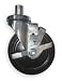 Storelogic 1ZTJ2 Rubber Swivel Caster, 5 In, With Cam Brake