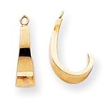 14k Polished J-Hoop Earrings Jackets - 3/16