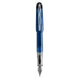 Waterman Kultur Translucent Blue Fountain Pen, Chrome Trims, Medium Nib in Plastic Tube.