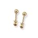 Jewelry : 14k Yellow Gold Medium (M) Size threaded 4mm Ball Stud Earrings, HypoAllergenic