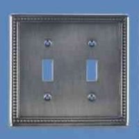 Mintcraft 3240-2ANS "2-GANG" TOGGLE SWITCH PLATE ANTIQUE NICKEL FINISH