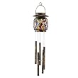 Amber Mosaic Glass Windchime with Solar Glow Light