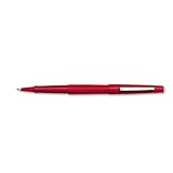 Paper Mate(R) Flair(R) Point-Guard Pens, 1.0 mm, Medium Point, Red, Pack Of 12