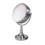 Zadro Double-Sided Round Lighted Mirror - Satin Nickel Finish - A16551 01