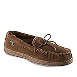 Old Friend Men's Loafer Moccasin Style Sheepskin Slipper,Dark Brown,10 M