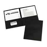 Avery 47988 Two-Pocket Portfolios, Embossed Paper, 30-Sheet Capacity, Black, 25/Box