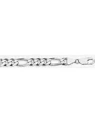 8mm White Gold Figaro Chain 22"